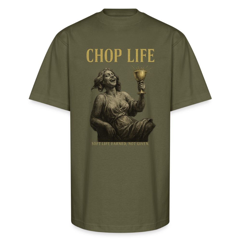 CR - CHOP LIFE - Soft Life Earned. Not Given | Unisex Oversized HQ T-Shirt shop the vibe at chullosrepublic.com