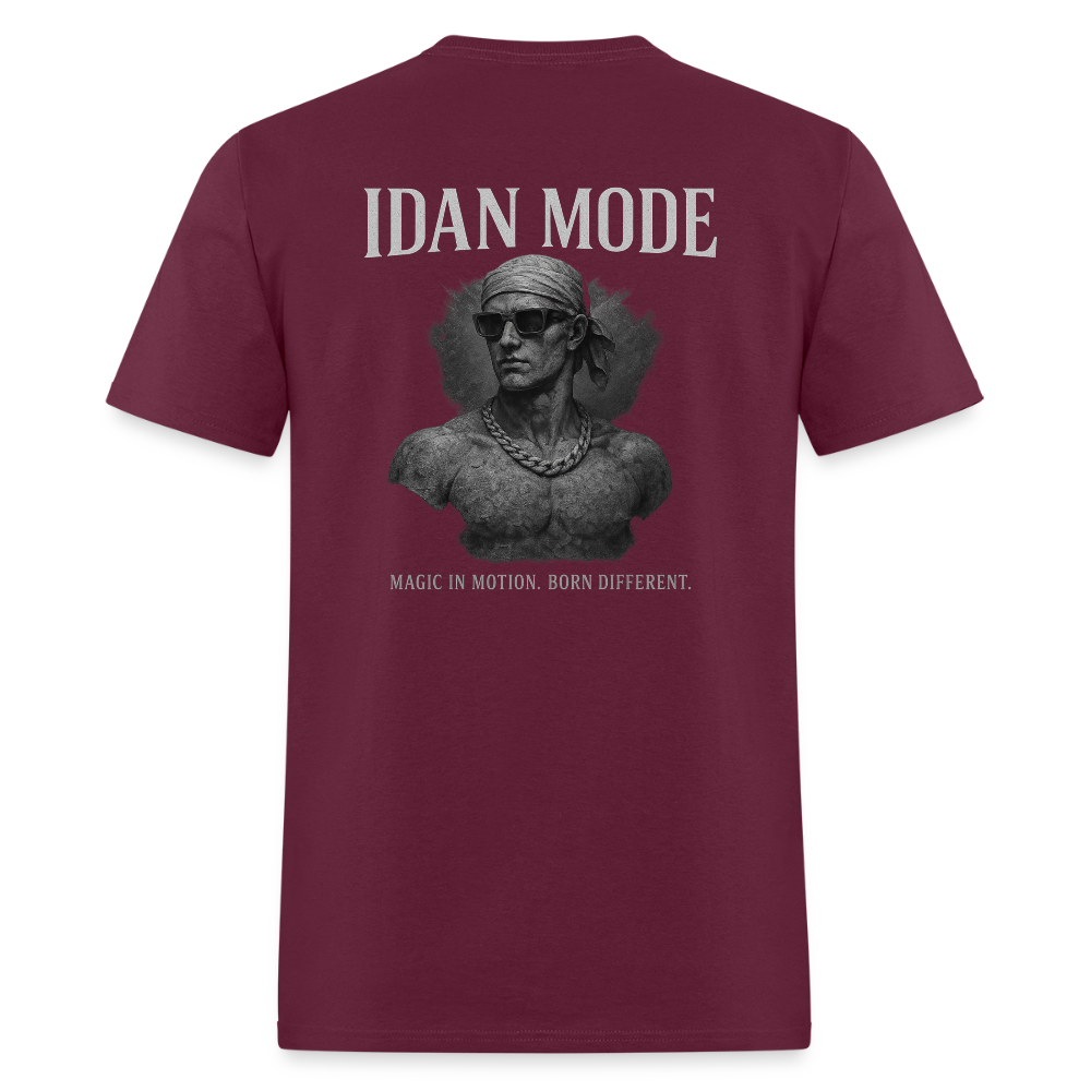 Men's T-Shirt | IDAN MODE Back Print - burgundy