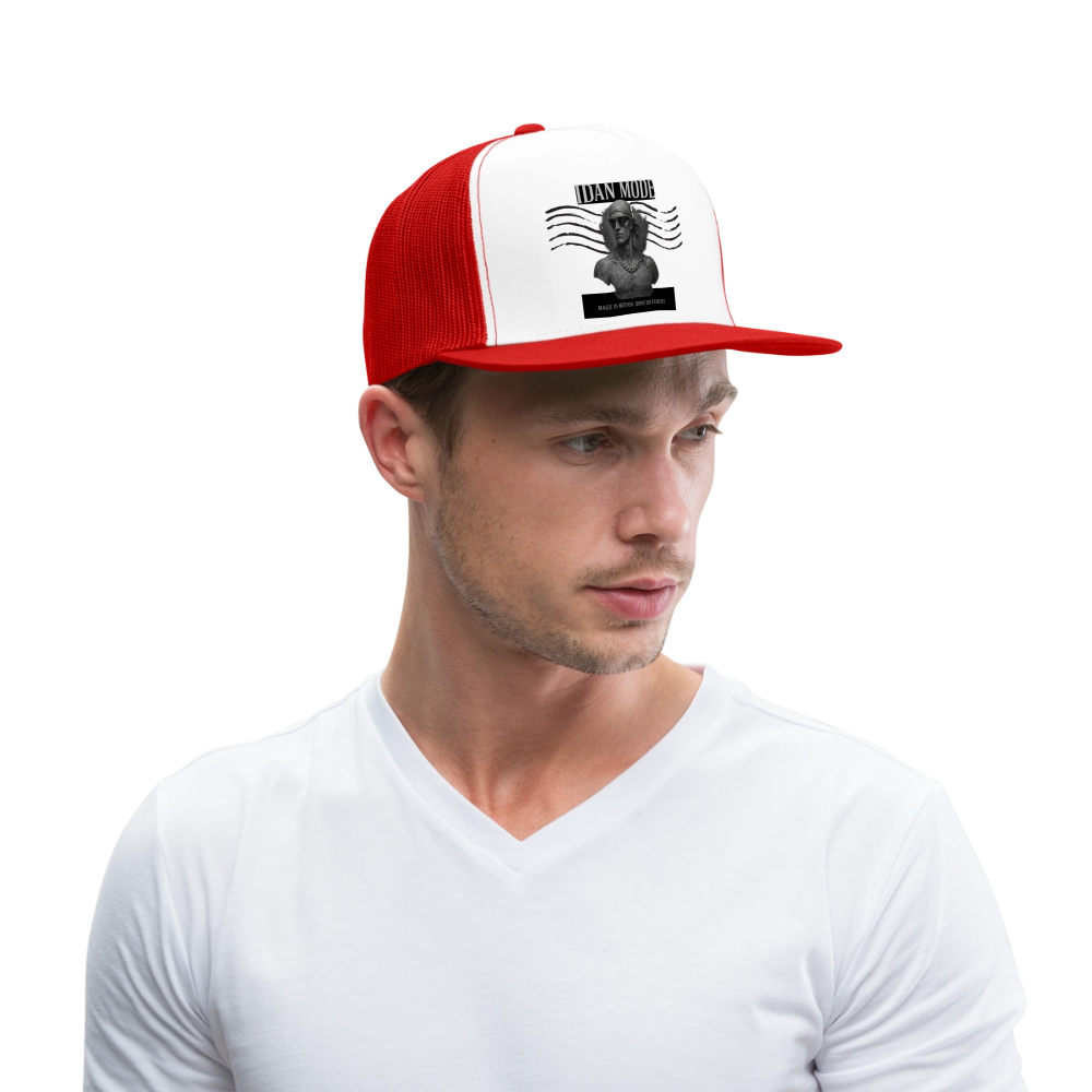 IDAN MODE Trucker Cap – Lagos Streetwear - white/red