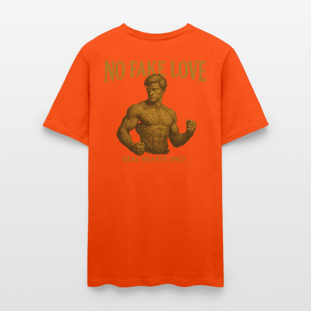 Men's T-Shirt | No Fake Love Back Print - orange