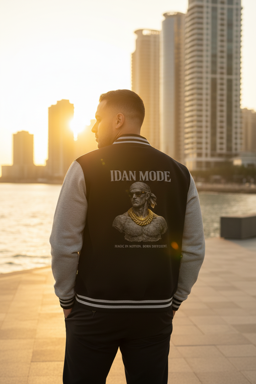 IDAN MODE Letterman Jacket – Back Art x Eko Atlantic